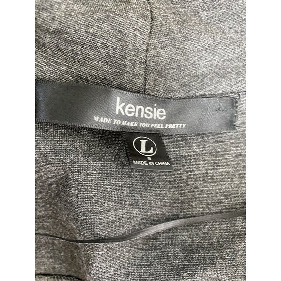 KENSIE Grey cardigan sweater Sz L Pockets Snap Neck Open Long Sleeve - Picture 5 of 5